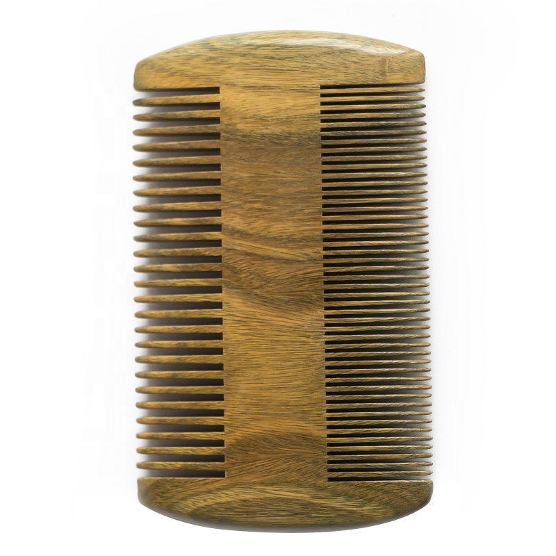 Wholesale Customized Sandalwood Natural Wood  Portable Travel Beard Comb and Brush