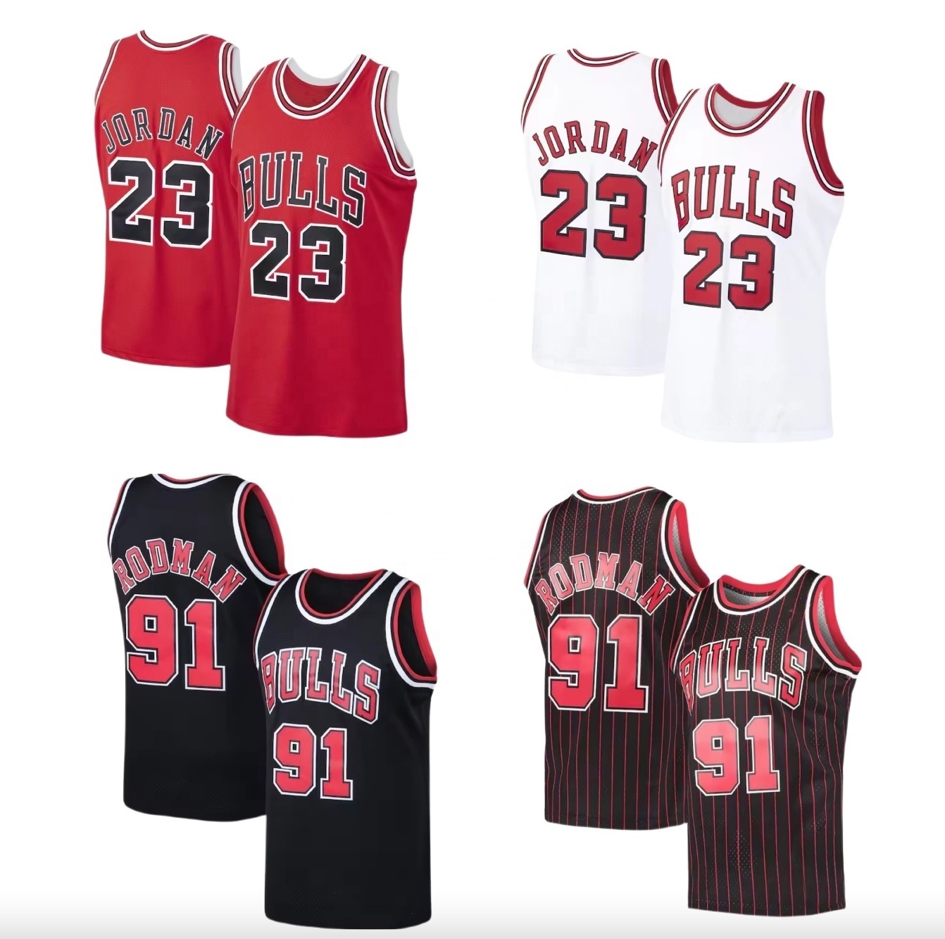 Best Quality #23 #1Rose #33Pippen  #91Rodman #11Derozan#8 Lavine Basketball Jersey Stitched Cool Fashion Hip Hop Quick Dry