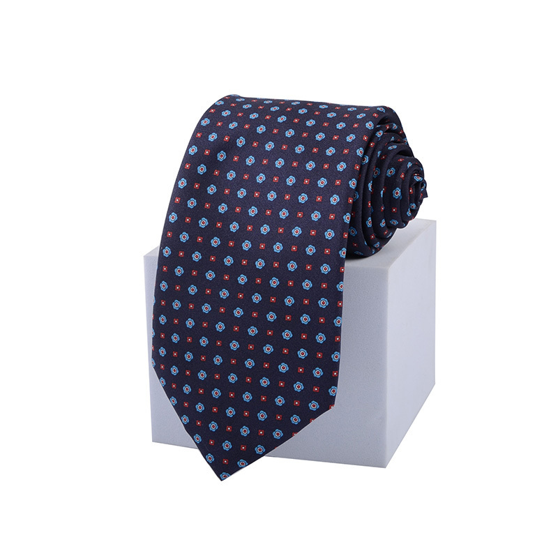 Chinese Factory Low MOQ Custom Logo Men's Printed Patterned Necktie Custom Logo Silk Business Neck Ties for Wholesale