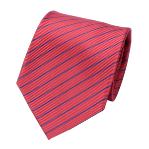 Hamocigia Factory Wholesale Shengzhou Handsome 100% Silk Jacquard Woven Red Pink Men Tie