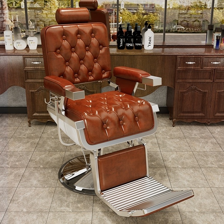 Modern black leather rotatable styling chair high quality hair salon furniture barber chair for sale