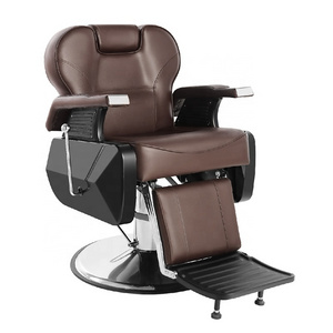 Hot sale barbershop brown leather styling chair adjustable swivel reclining barber chair for men