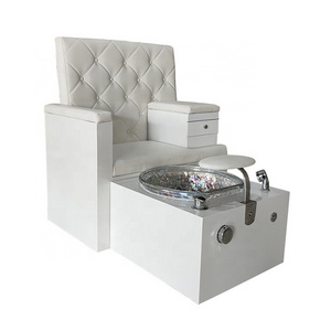 Foshan factory salon furniture foot spa manicure chair luxury modern white pedicure station foor nail salon