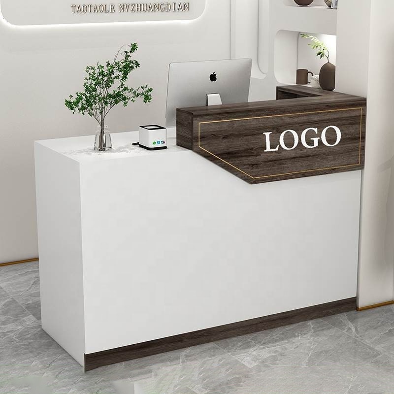 Can be customized logo modern small cashier desk beauty salon shop reception counter front desk