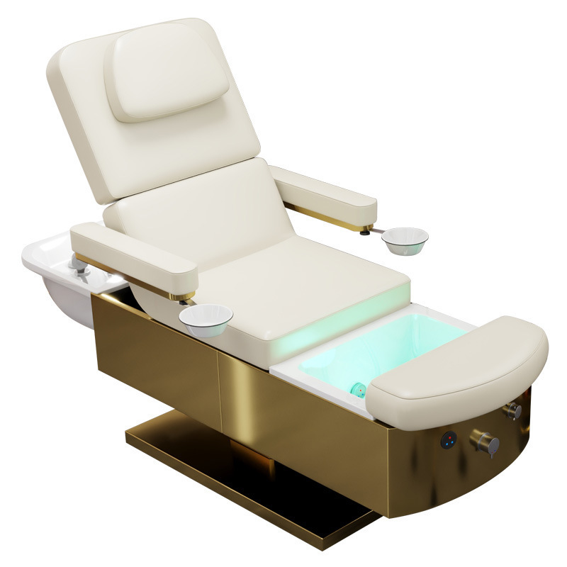 Barber salon furniture japan washing chair electric shampoo bed head spa equipment with foot spa