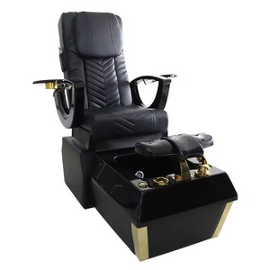 Best sale modern black pu leather reclining foot massage spa chair electric massage used pedicure chairs