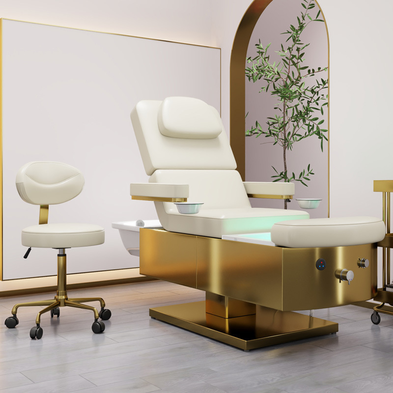 Barber salon furniture japan washing chair electric shampoo bed head spa equipment with foot spa