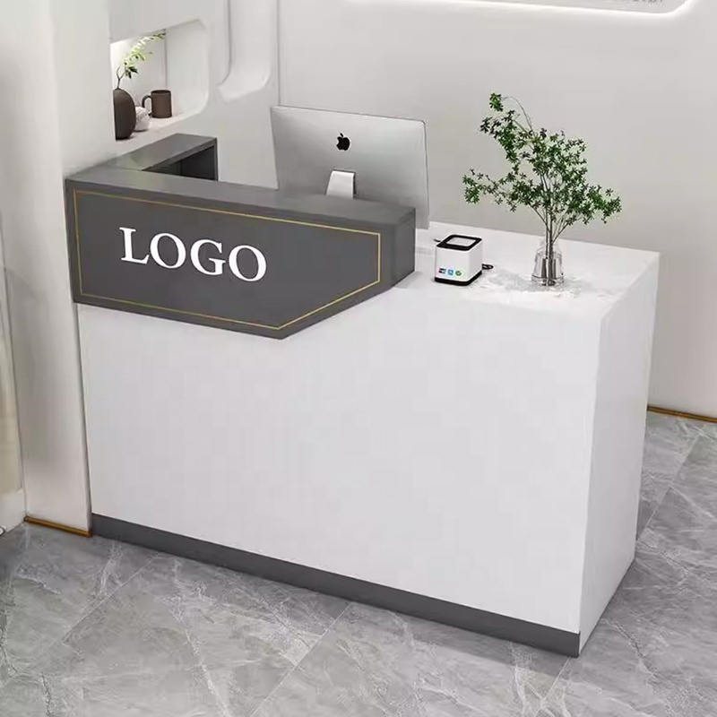 Can be customized logo modern small cashier desk beauty salon shop reception counter front desk