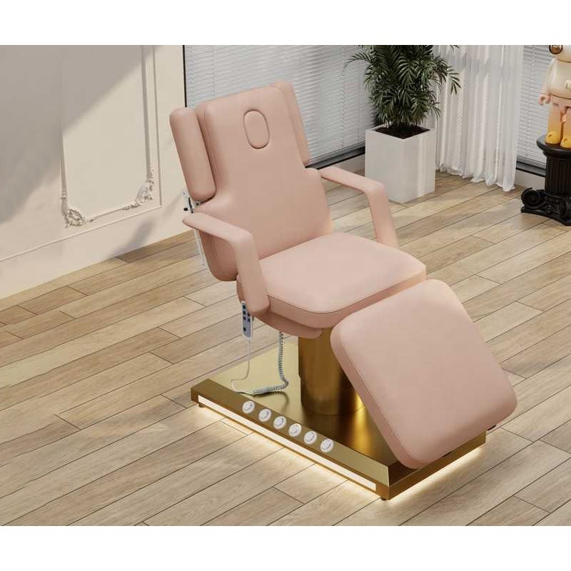 Pink beauty salon furniture massage table 3 motors electric cosmetic therapy hydraulic salon bed for sale