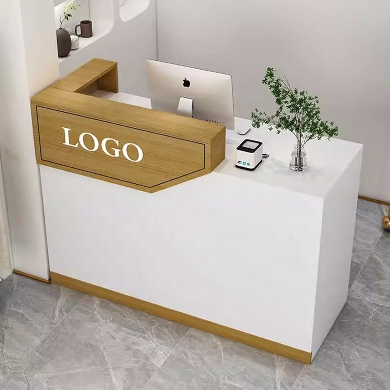 Can be customized logo modern small cashier desk beauty salon shop reception counter front desk