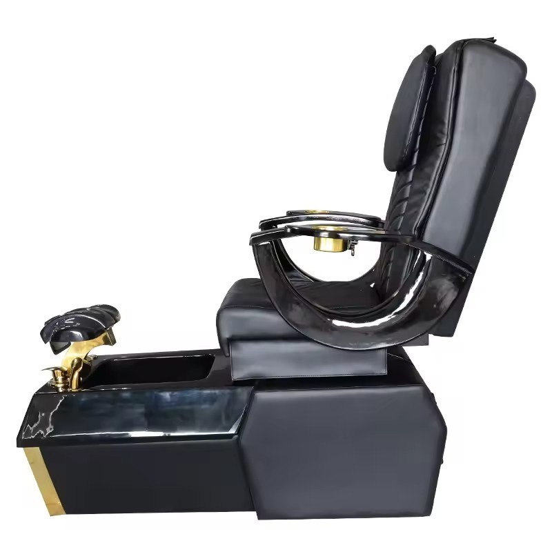 Best sale modern black pu leather reclining foot massage spa chair electric massage used pedicure chairs