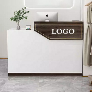 Can be customized logo modern small cashier desk beauty salon shop reception counter front desk