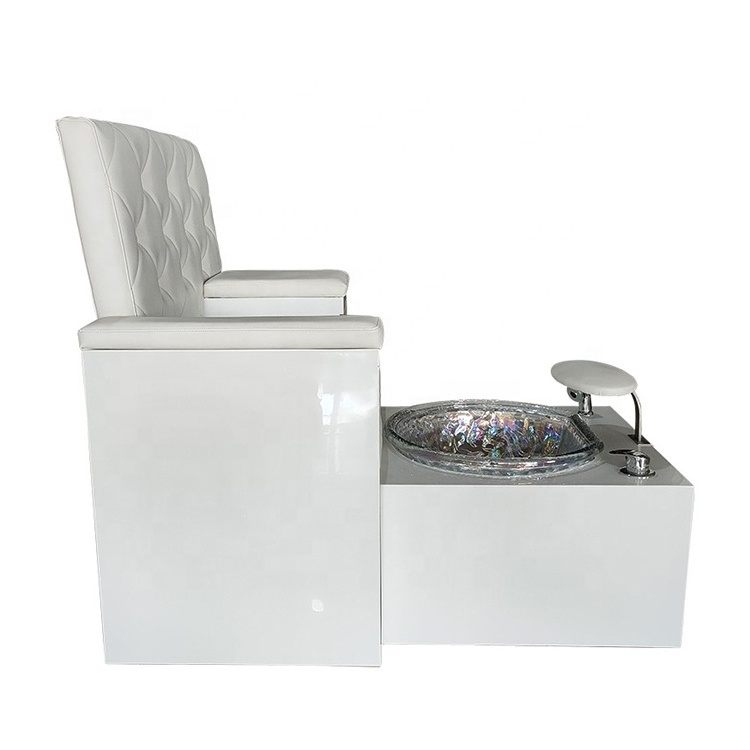 Foshan factory salon furniture foot spa manicure chair luxury modern white pedicure station foor nail salon