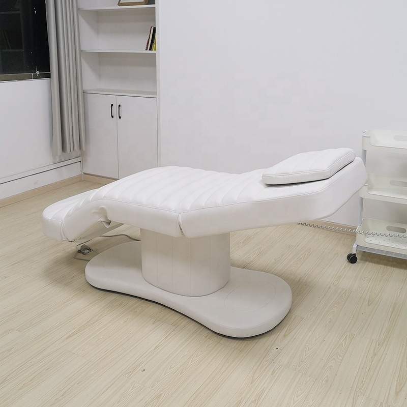 White beauty salon furniture leather facial spa bed electric modern massage bed massage table with 3 motors