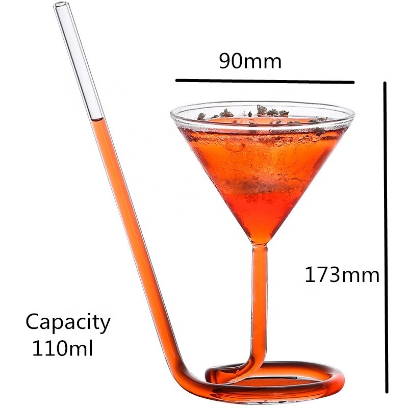 110ml Vampire Wine Glasses New Spiral Cocktail Glass Hand Blown High Borosilicate Glass Creative Glass Cup Party Modern Martini