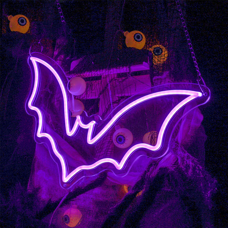 RD Halloween Bat Ghost Pumpkin Ghost Atmosphere Decorative Light Festival Creative Light Neon Light