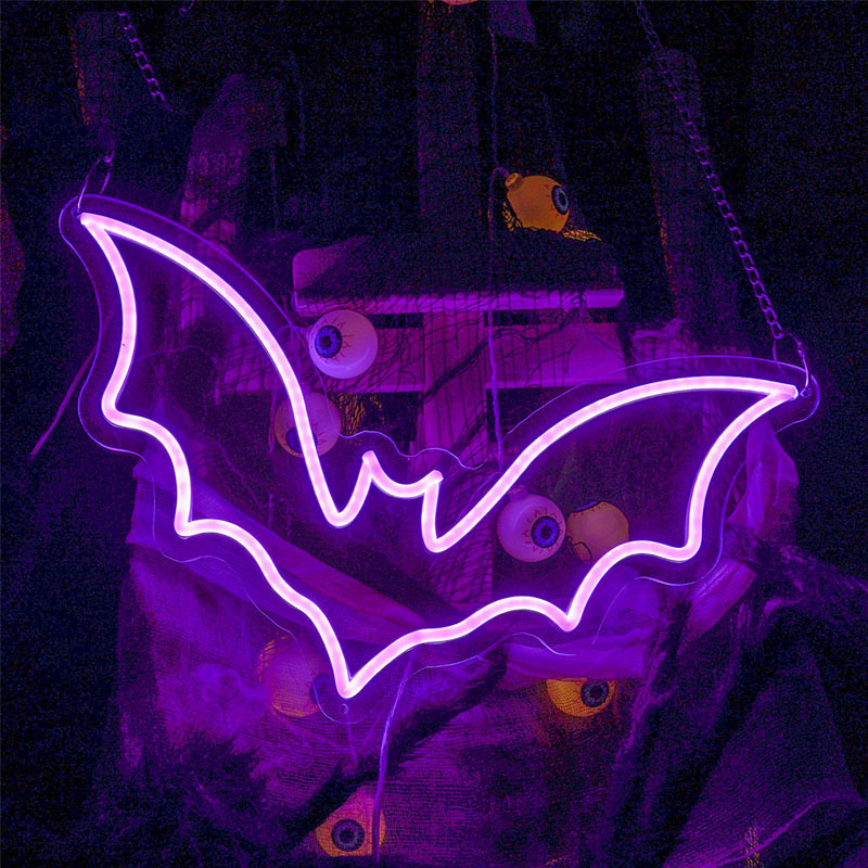 RD Halloween Bat Ghost Pumpkin Ghost Atmosphere Decorative Light Festival Creative Light Neon Light