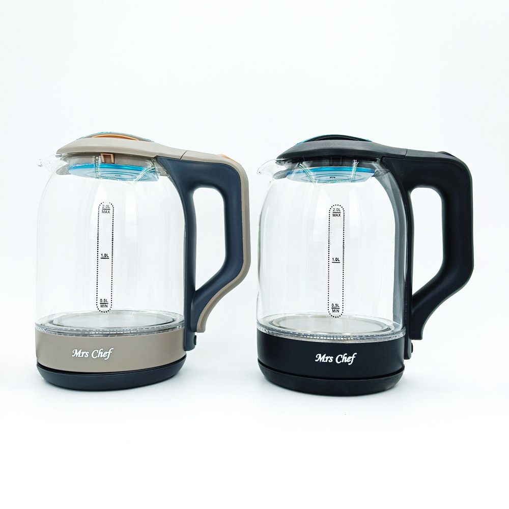 Mrs Chef 2L Electric Water Kettle classic best seller Glass plastic blue light Boil water quickly Kettle