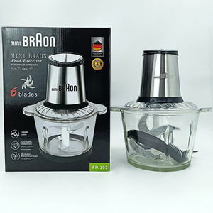 MINIBRAON 3L Household Multi Function 6 blade Knife glass Food Material  Mixer Machine Electric Meat Grinder