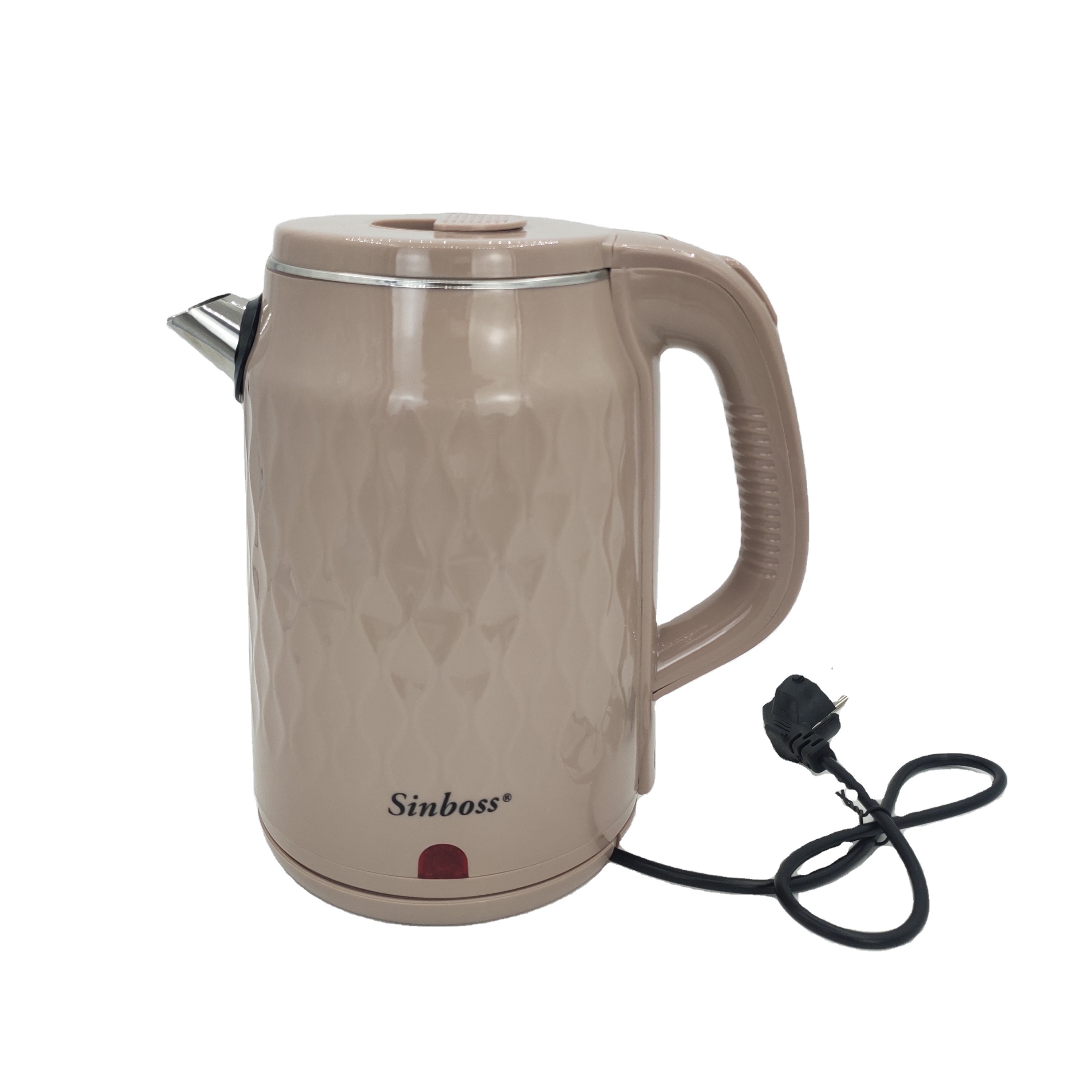 Hot selling Blue fashion retro Plastic Stainless steel lining electric kettle 360 rotation cordless kettle