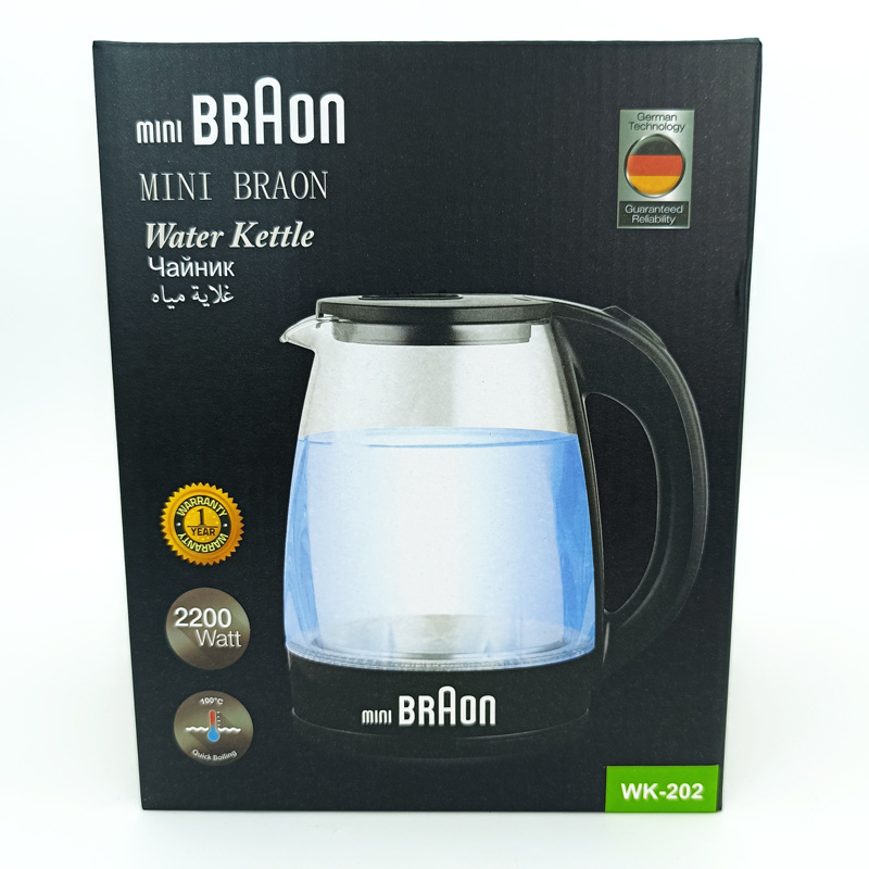 MINIBRAON 2200W 2.0L Household Glass Kettle Boil water quickly Tea Maker Hotel Gifts Electric Kettle