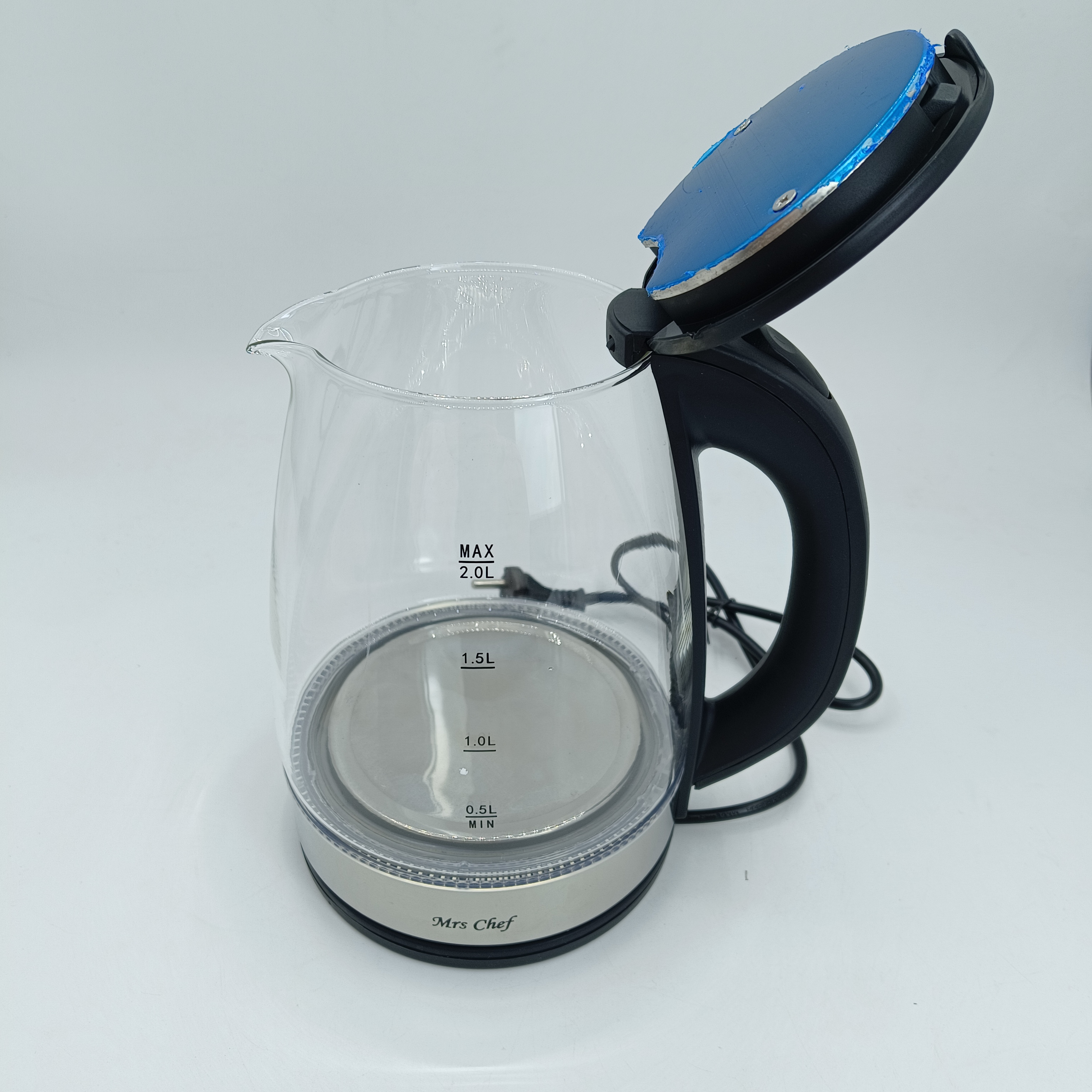 Factory Wholesale glass 2L  electric kettle 360 degree base OEM Logo glass tea pot