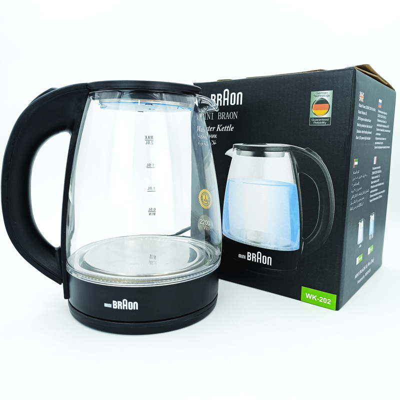 MINIBRAON 2200W 2.0L Household Glass Kettle Boil water quickly Tea Maker Hotel Gifts Electric Kettle