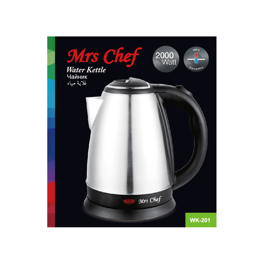 Mrs Chef hot sale  Kitchen appliances fast boiling 2L household stainless steel smart electric kettle