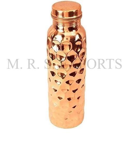 2024 Hot Selling Copper Water Bottles Leak Proof Hammered Design 32Oz Copper Bottle Available At Wholesale Prices