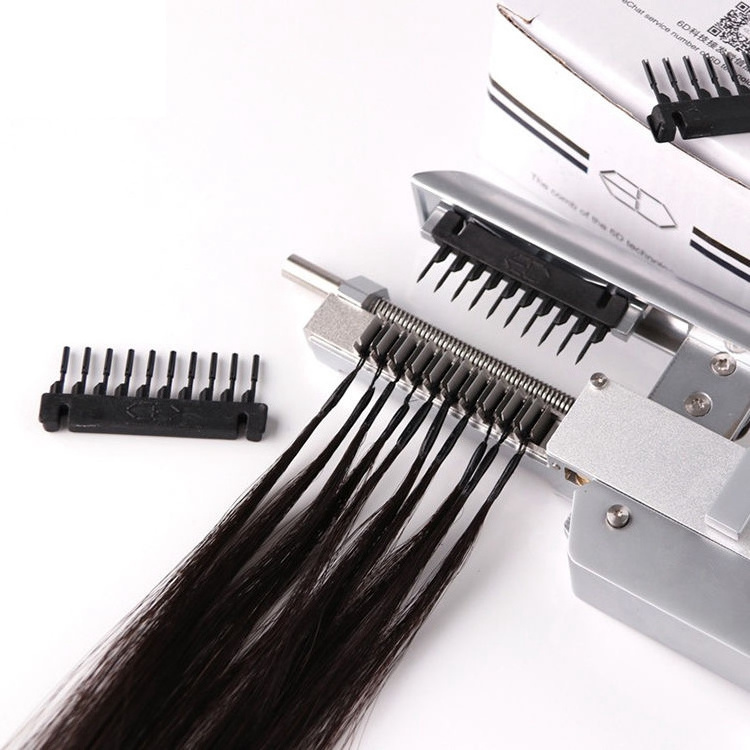 Ready to ship starter set 6d 1st generation hair extension with machine natural 6D human hair extension remy indian hair