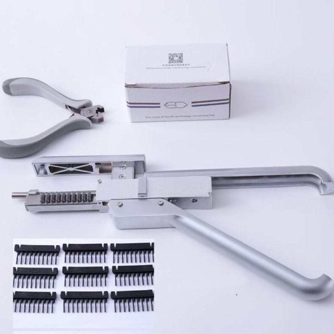 Ready to ship starter set 6d 1st generation hair extension with machine natural 6D human hair extension remy indian hair