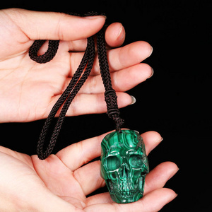 Hot Natural Crystal Stone Quartz Jewelry skull Necklace Pendant For Women