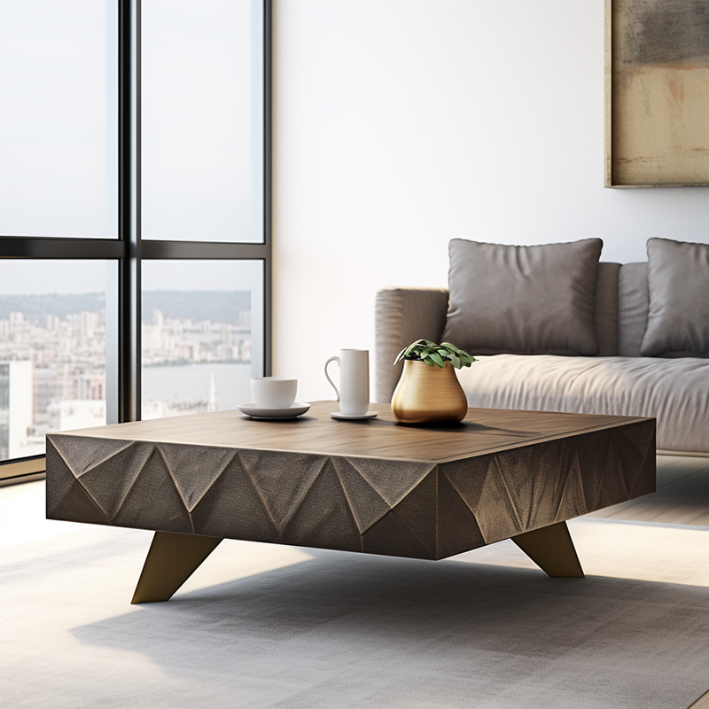 MRS WOODS Cheap Price Living Room Furniture Oak Frame Luxury Ball Coffee Table Nordic Modern Coffee Table