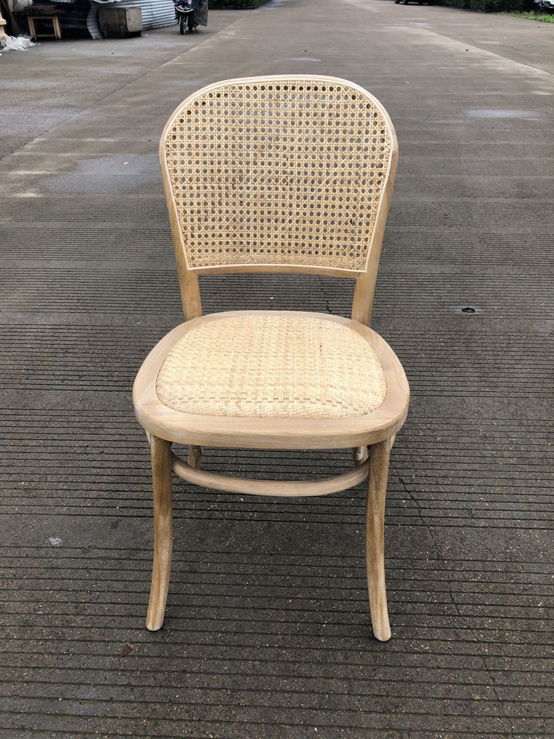 MRS WOODS Cheap customized rattan seat event rental wedding wooden dining chairs for sale