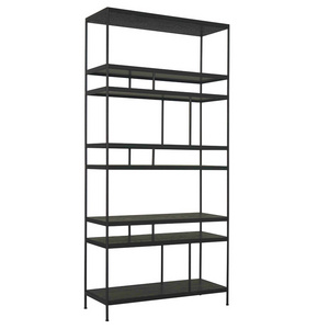 MRS WOODS High Quality Industrial Wall Mount Iron Pipe Shelf Bookcase Open Home Storage Bookshelf Cabinet