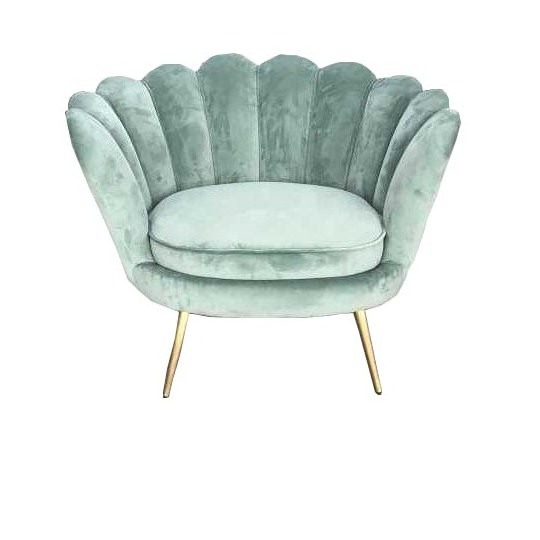 French Chairs Modern Living Room Luxury Turquoise Shell Shaped Velvet Occasional Armchairs Accent Chair Antique Living Room