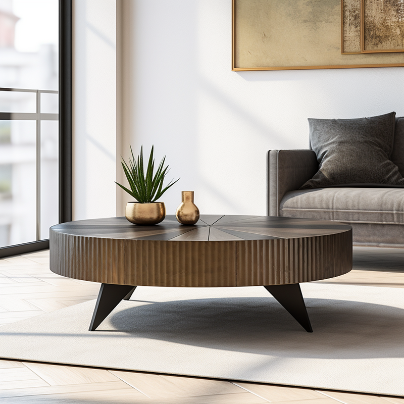 MRS WOODS Cheap Price Living Room Furniture Oak Frame Luxury Ball Coffee Table Nordic Modern Coffee Table