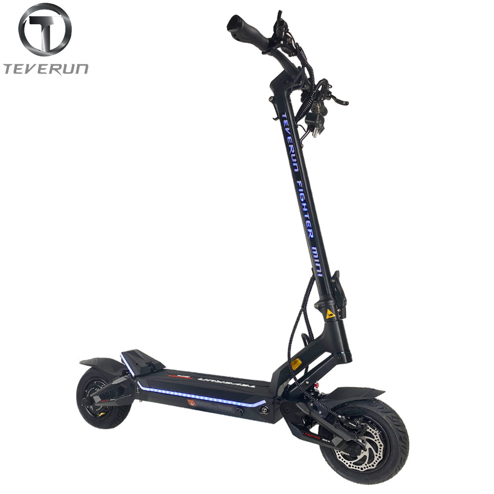 In Stock  Teverun Fighter Mini Pro 60V 25Ah Samsang Battery APP Smart BMS Dual Motor 2000W 65km/h 10Inch Electric Scooter