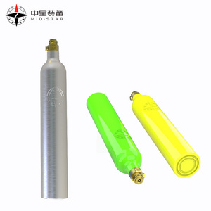 Best quality Food grade 0.6L soda machine filling CO2 Aluminum gas cylinder with valve for co2 bottle Co2 Cartridge for soda