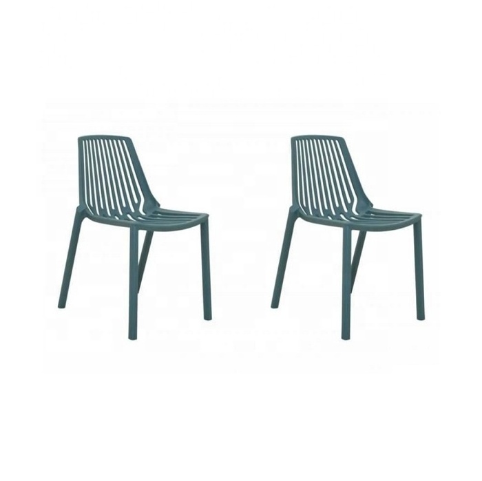 colorful stackable plastic hollow armless chair used for garden cafe