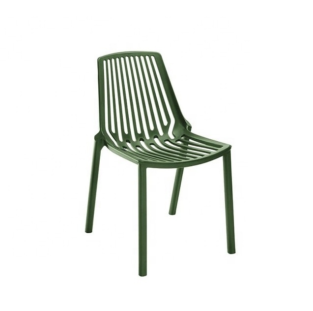 colorful stackable plastic hollow armless chair used for garden cafe