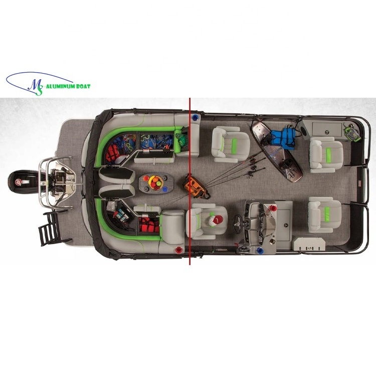 2021new fashion MS Aluminium boat Mini pontoon FOR SELLING 6.5m 115hp for selling CCS CE Certificates for Europe customers