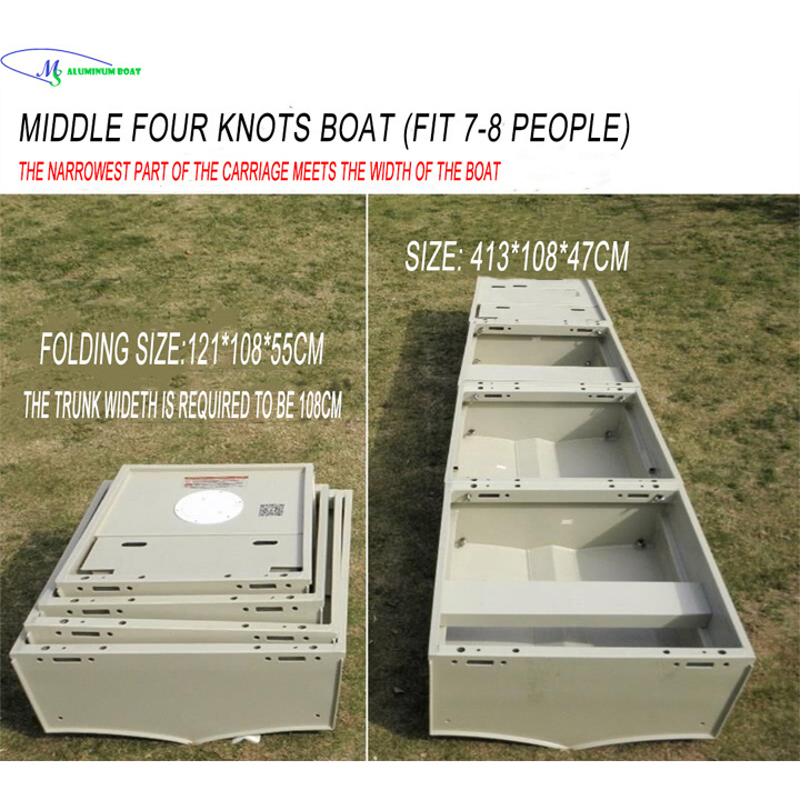 2021 MS shipbuilding best selling  folding portable jon boat fishing boat portable assault boat with cheap price