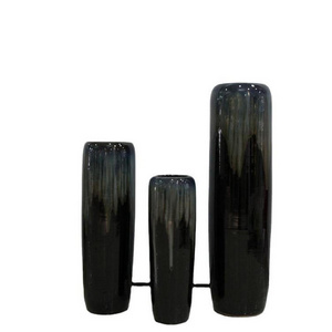 Vase Set Living Room Porch Decor Flow Glaze Floor Stand Cylinder Vase Tall Vasi Neri Grandi 3 Pieces Set Of Large Vases For Home