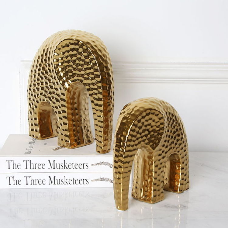 Modern Luxury Home Decoration Accessories Elefantes En Ceramic Decorados Abstract Polka Dot Elephant Figurine