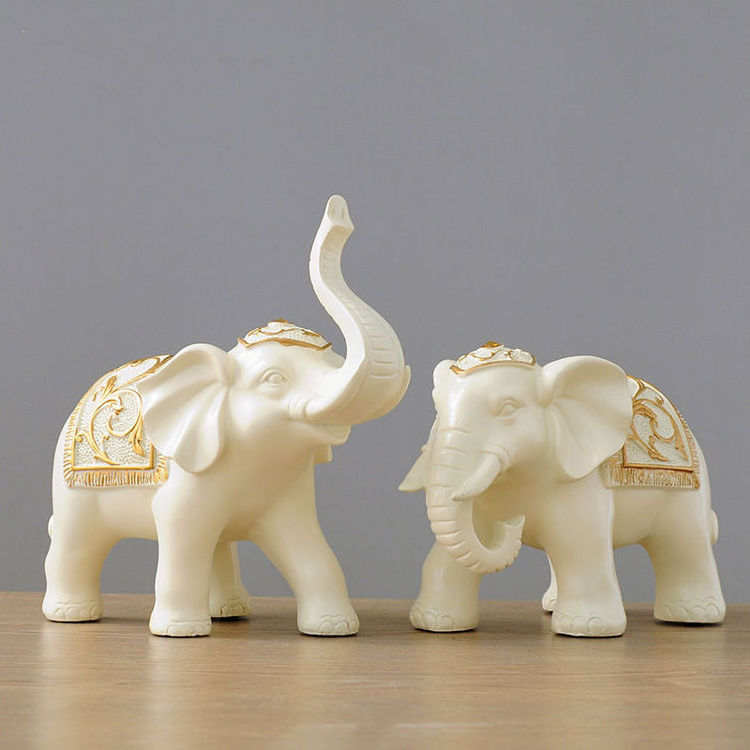 2021 Cheap Fengshui Walking Elephant Home Decoration Living Room Figura De Elefante Hot Handmade Resin Elephant Statue