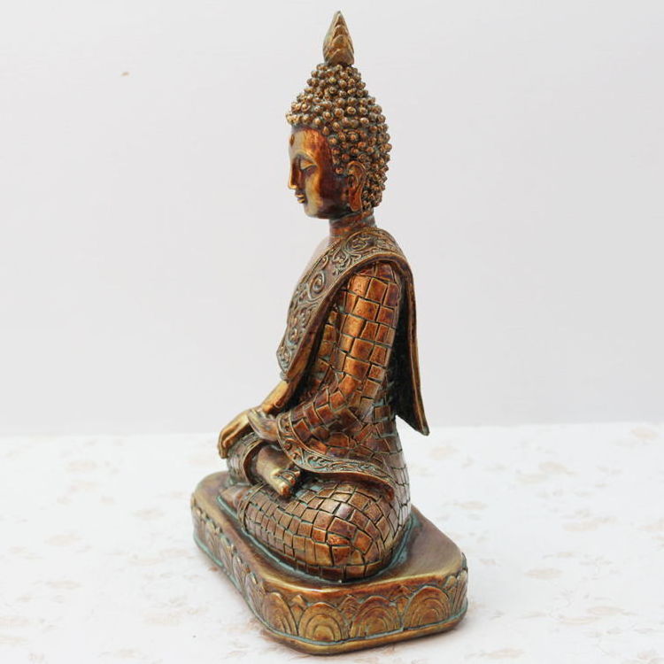 Buddha Wholesale Cheap Buddhism Home Decor Resin Crafts Thai Fengshui Buda Decoracion Elegant Golden Thai Buddha Statue