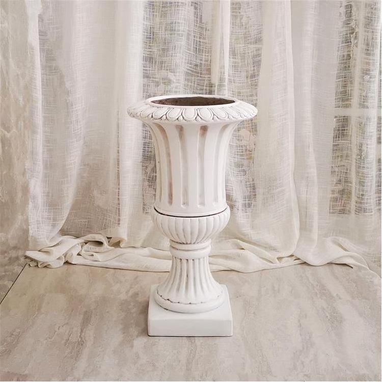 Floor Vase Nordic Large Round Floor Vase Resin Jarrones Para Flores De Boda Wedding Decor Roman Pillars Vase For Hotel Club Hall