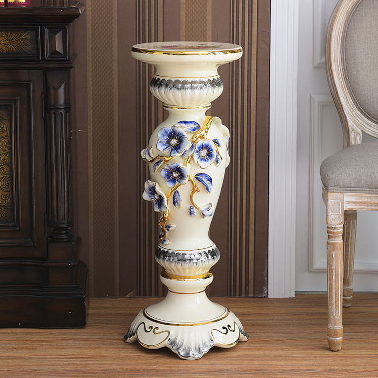 Roman Column Flowerpot Ornaments Living Room Decorated Vases Vasos & Plantadores De Flores European Style Floor Standing Vase