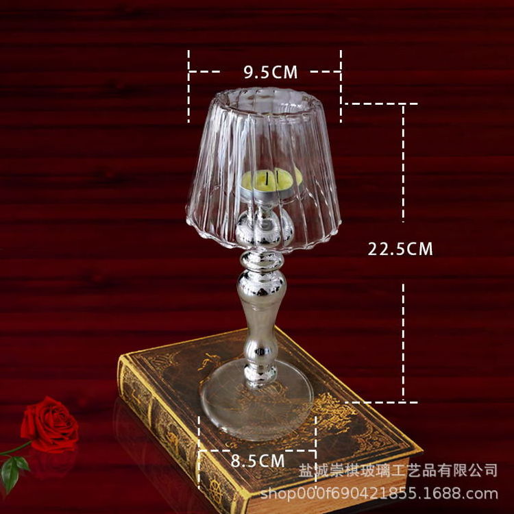 Nordic Candlestick Holder Home Decoration Small Glass Menorah Living Room Table Top Glass Candle Holder Stand